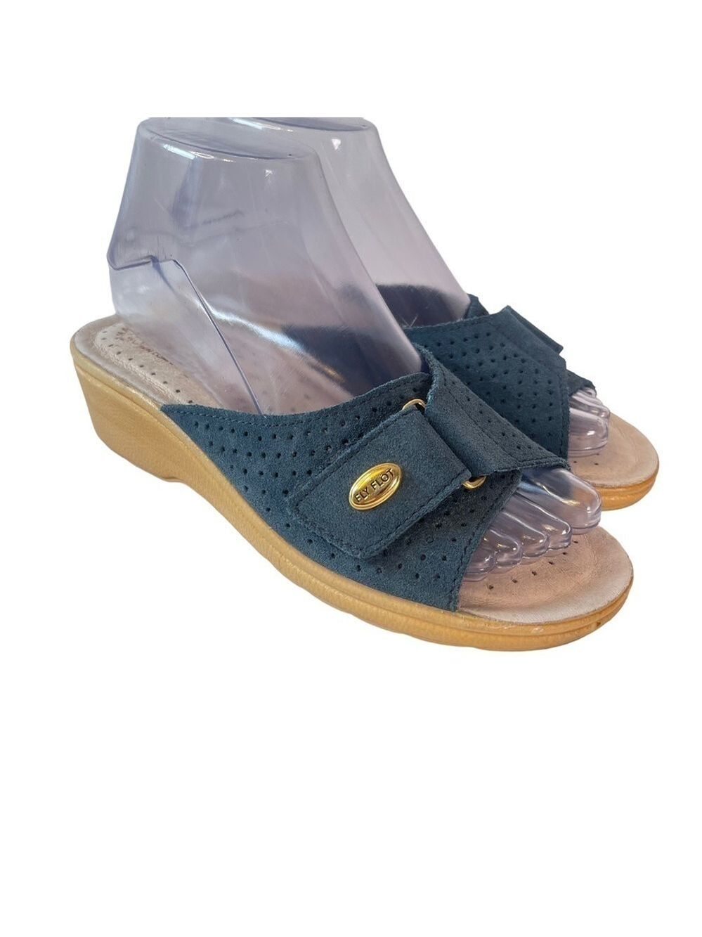 Fly Flot Silvia Blue Anatomical Anti Shock Comfort Slide Sandals Eu 37 6